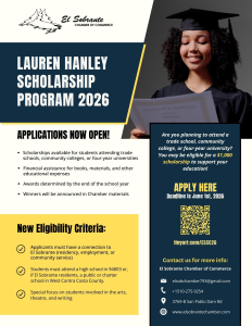 2026 Lauren Hanley Scholarship flyer